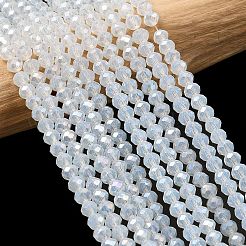クリスタルガラスロンデルビーズ連売り  多面カット  貝殻色  3.5x2.5~3mm  穴：1mm  約138個/連  12.9インチ&nbsp;LS-EGLA-F049C-01