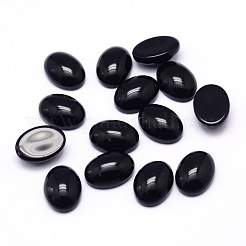 K9ガラスカボションオーバルフラットバックカボション  ブラック  18x13x6mm&nbsp;X-GGLA-L002B-02