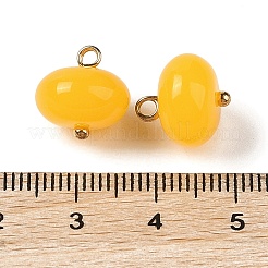 アクリルパーツ  真鍮のループを有します  フラットラウンド  ゴールド  12x12mm  穴：1.6mm&nbsp;MACR-C033-12A