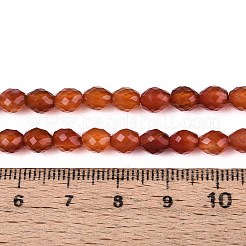 天然石カーネリアンビーズ連売り  バレル  多面カット  5.5~6.5x5~5.5mm  穴：1~1.2mm  約57~61個/連  13.98~14.17''（35.5~36センチメートル）&nbsp;G-T142-84