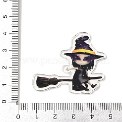 ハロウィンプリントアクリルパーツ  人間  36x40x2mm  穴：1.6mm&nbsp;MACR-I041-02F