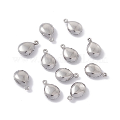 変色しない304ステンレススチールペンダント  ティアドロップチャーム  ステンレス鋼色  15x9.5x5mm  穴：1mm&nbsp;STAS-G291-21P