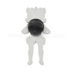 カンフー ライオン ロボット エナメル ピン  バックパック用合金ラペルピンバック  プラチナ  レッド  37.5x18mm&nbsp;JEWB-F047-01A-P