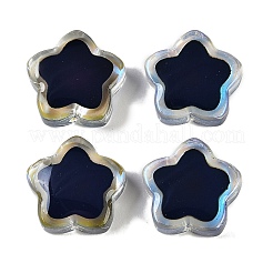 ツートンガラスムードビーズ  スター  温度感知色変化ビーズ  ABカラーメッキ  グリーン  14x14.5x5mm  穴：1.2mm&nbsp;LS-GLAA-Z007-06A