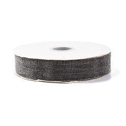 10ヤードのポリエステルベルベットリボン。  シルバーグリッターリボン  DIYのジュエリーには  濃いグレー  1インチ（25~26mm）&nbsp;OCOR-C004-05C