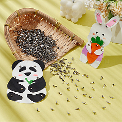 鉄製ブラッド1000個  スクラップブック作り  フォトアルバム  結婚式の装飾品  子供の子犬の人形の装飾  紙カード  プラチナ  8x4.5mm&nbsp;IFIN-PH0002-09