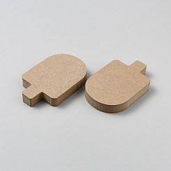 未完成の木製の切り抜き  アイスクリーム  淡い茶色  100x64x15mm  6個/セット&nbsp;DIY-WH20011-61