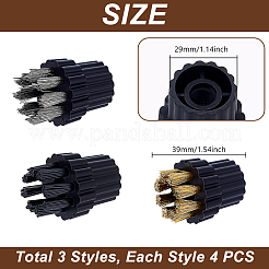 12個 3スタイル プラスチック スチームモップ クリーニングブラシヘッド  ミックスカラー  39mm  4個/スタイル&nbsp;FIND-GA0008-83