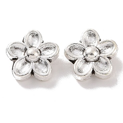 チベット風合金ビーズ  花  アンティークシルバー  10x10x5mm  穴：1.2mm  約1075個/1000g&nbsp;FIND-H038-28AS