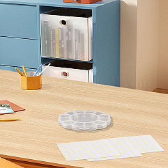 1個の花の透明プラスチックビーズ容器  13コンパートメント  DIYアートクラフト用  ネイルダイヤ  ビーズ収納  3枚の粘着白紙ステッカー付き  透明  15.5x2cm  1 PC&nbsp;CON-LP0001-29