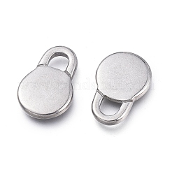変色しにくい304ステンレススチールペンダント  ラウンドロック  ステンレス鋼色  15.5x10.5x2mm  穴：3.3x3.5mm&nbsp;STAS-K207-50P
