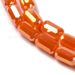 電気メッキガラスビーズセット  多面カット  ABカラー  コラム  オレンジ  3x5mm  穴：1mm  約79個/連  16.5インチ（42cm）&nbsp;EGLA-D031-01-21