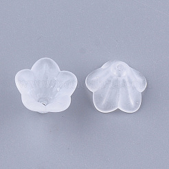 5枚の花弁透明アクリルビーズキャップ  艶消し  花  透明  13.5x14x10mm  穴：1.2mm  約1610個/500g&nbsp;MACR-S362-05