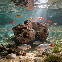 樹脂製の山のディスプレイ装飾  マイクロランドスケープ水族館の水槽の装飾用  ブラウン  220x170x120mm&nbsp;DJEW-WH0028-068