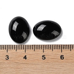 ガラスカボション  ovall  ブラック  16x12x5mm&nbsp;GLAA-B015-08B