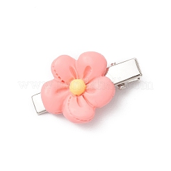 女性用、女の子用、樹脂製ワニ口ヘアクリップ5個  花  ミックスカラー  35x23x10mm&nbsp;PHAR-JH00137