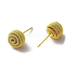 女性用ラックメッキ真鍮スタッドピアス  長持ちメッキ  ゴールドカラー  10mm&nbsp;EJEW-D112-02G