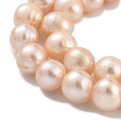 天然養殖淡水パールビーズ連売り  ポテト  サンゴ  10~11mm  穴：0.6mm  約18~19個/連  6.89~7.09インチ（17.5~18cm）&nbsp;PEAR-C003-22C