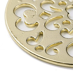 （欠陥のある見切り販売の境界線が破損しています）  チベット風合金シャンデリアコネクターパーツ  フラットラウンド  ゴールドカラー  48x1.5mm  穴：2mm&nbsp;LS-TIBE-XCP0000-34LG