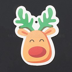 クリスマスのテーマの紙テープ  麻縄で  クリスマスツリーの装飾用  混合図形  カラフル  74~101x56~103x0.2mm  穴：5mm  28個/セット&nbsp;DIY-I069-01
