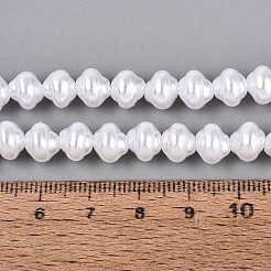 ABSプラスチックパール調ビーズ  ナゲット  ホワイト  8x7mm  穴：1.2mm  約2455個/500g&nbsp;PL-CBA8DB3-17