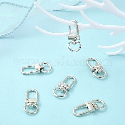 10個の合金スイベルクラスプ  ストラップ プッシュ ゲート スナップ クラスプ  プラチナ  33x13x5mm  穴：10x7mm&nbsp;PURS-CJ0001-01