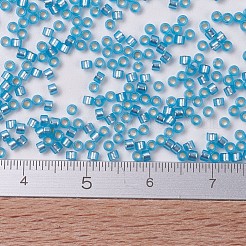 MIYUKIデリカビーズ  シリンダー  日本製シードビーズ  11/0  （db0692)半艶消しシルバーライニングアクア  1.3x1.6mm  穴：0.8mm  約2000PCS /ボトル  10 G /ボトル&nbsp;SEED-JP0008-DB0692