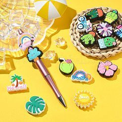 塩ビプラスチックビーズ  混合形状  ミックスカラー  17.5~31x9~30x7.5~8.5mm  穴：2~3mm  2個/スタイル&nbsp;KY-CJ0002-11