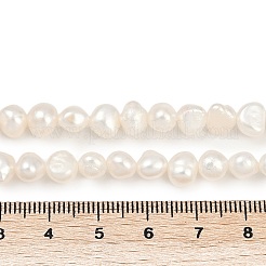天然養殖淡水パールビーズ連売り  研磨両側  グレード3a+  リネン  6~7mm  穴：0.7mm  約40~56個/連  13.19''~13.39''（33.5~34センチメートル）&nbsp;PEAR-P064-20A-04A-01