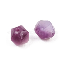 染め加工天然石瑪瑙ビーズ連売り  スターカットラウンドビーズ  多面カット  パープル  8x7x7mm  穴：1.2mm&nbsp;G-H356-02A-02