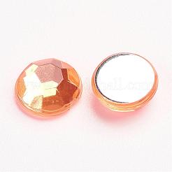 模造台湾アクリルラインストーンカボション  多面カット  半円  砂茶色  8x2.5mm  約2000個/袋&nbsp;GACR-A002-8mm-45