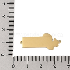 304ステンレススチールダークオレンジエナメルコネクタチャーム  リスリンク  ゴールドカラー  30x13x1mm  穴：1.2mm&nbsp;STAS-P377-12G