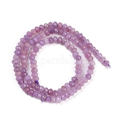 天然石ホワイトジェイドビーズ連売り  ファセットロンデル  染め  プラム  4~4.5x3mm  穴：1mm  約112~121個/連  13.54''~13.98''（34.4~35.5センチメートル）&nbsp;X-G-Z069-01L