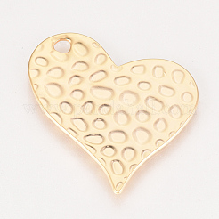 ハンマーブラスペンダント  ニッケルフリー  18KGP本金メッキ  ハート  27x30x1mm  穴：2.5mm&nbsp;KK-Q735-351G