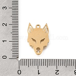 304ステンレスペンダント  オオカミのチャーム  切り取る  18KGP本金メッキ  19x12x1mm  穴：1.4mm&nbsp;SA-CBA4CE0-12G