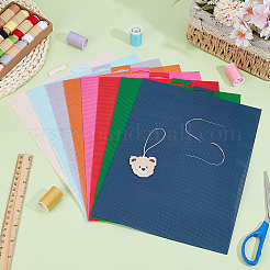 8枚 8色プラスチックメッシュキャンバスシート  刺繍用  アクリル毛糸クラフト  ニットとかぎ針編みのプロジェクト  長方形  ミックスカラー  295x210x1mm  1pc /カラー&nbsp;DIY-BC0015-46