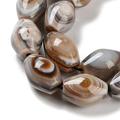天然の瑪瑙ビーズ連売り  縞瑪瑙ビーズ  染め＆加熱  菱形  20~21x15mm  穴：1.4~1.8mm  約19個/連  15.08''（38.3センチメートル）&nbsp;G-NH0019-D03-03
