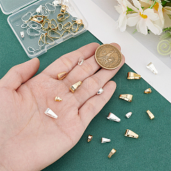 60個、6種類のスタイルの真鍮製スナップオンベイル  カドミウムフリー＆鉛フリー  ゴールデン＆シルバー  7~13.5x5~8x3~5mm  内径：6~12x3~7mm  10個/スタイル&nbsp;KK-PH0011-24