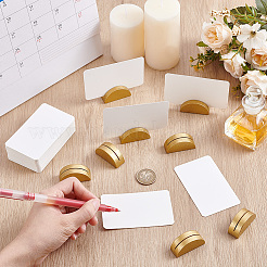 半円形木製名刺ホルダー30個  名刺入れ  結婚式のための  誕生日パーティーのテーブル番号記号  30pc  ゴールデンロッド  41x15x20mm&nbsp;AJEW-NB0009-27A
