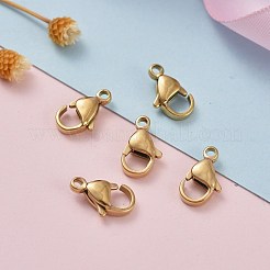イオンプレーティング（IP）304ステンレススチールカニカン  オウムトリガークラスプ  18KGP本金メッキ  12x7x3.5mm  穴：1.5mm&nbsp;STAS-H353-D-02G