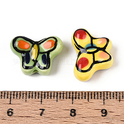 陶器ビーズ連売り  蝶  ミックスカラー  12.5~13x16.5~17.5x7~8mm  穴：1.8mm  約25個/連  11.02~11.42インチ（28~29cm）&nbsp;PORC-U001-01