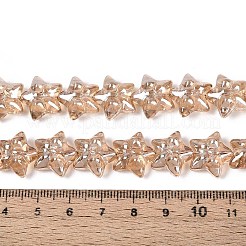 電気メッキガラスビーズセット  スター＆ちょう結び  小麦  13.5~14x14~15x7.5~8.5mm  穴：0.8~0.9mm  約49~50個/連  23.62~24.02インチ（60~61cm）&nbsp;EGLA-N020-01F