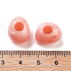 レジンヨーロピアンビーズ  大きな穴の三角形ビーズ  ライトコーラル  15.5x12.5x11mm  穴：5mm&nbsp;RESI-Z030-03B
