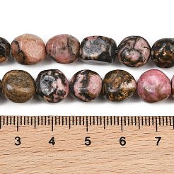 天然石ロードナイトビーズ連売り  ナゲット  タンブルストーン  9~11x8~10x6~10mm  穴：0.8mm  約18~19個/連  6.89~7.28''（17.5~18.5センチメートル）&nbsp;GG-CBA787B-A12