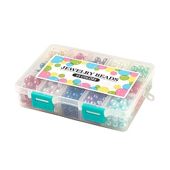 15色ガラスパールビーズ  染め  ラウンド  ミックスカラー  8~9mm  穴：1mm  約30PCS /カラー  450個/箱&nbsp;HY-X0008-8mm