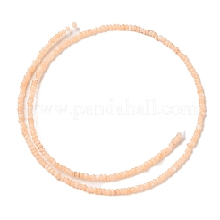 天然淡水シェルビーズ連売り  染め  ロンデル  桃パフ  2~2.5x0.5~2.5mm  穴：0.5mm  約205~235個/連  14.57~15.16インチ（37~38.5cm）&nbsp;SHEL-P017-01A-12