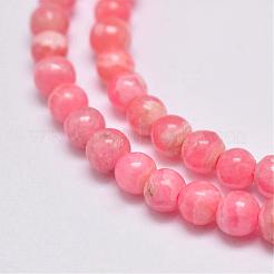 天然アルゼンチンロドクロサイトビーズ連  ラウンド  4mm  穴：1mm  約103個/連  15.2インチ（38.7cm）&nbsp;G-D864-14-4mm