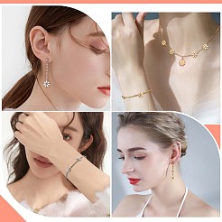 430ステンレススチール製小花コネクタチャーム12個  金属デイジー ペンダント ジュエリー イヤリング ブレスレット 手作り製作  開ループあり  ゴールデン·ステンレス鋼色  9mm&nbsp;JX239A