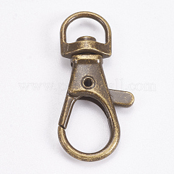 亜鉛合金回転式ナスカンカニカン  スイベルスナップフック  アンティークブロンズ  35x16.5x6mm  穴：8.5x5mm&nbsp;PALLOY-WH0011-01AB