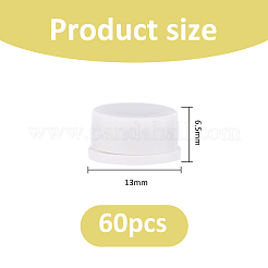 60個のプラスチックと炭素鋼ベアリングスチールスピン軸  フラットラウンド  ホワイト  13x6.5mm&nbsp;FIND-FH0018-26B